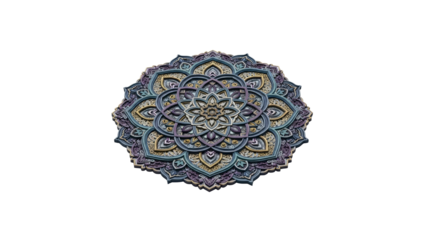 Multilayered Mandala in Blue and Gold