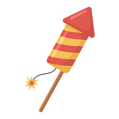 Cartoon Firecracker Rocket Illustration