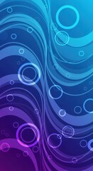 Aqua Serenity: Dynamic Flowing Abstraction with Circular Accents in Gradient Hues
