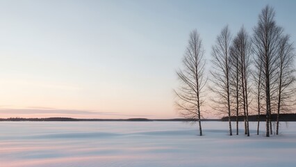 Winter background with minimal snowy space