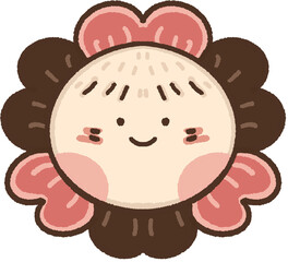 Cartoon illustration of flower characters.