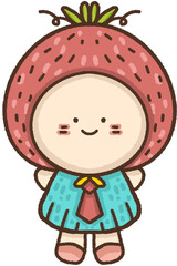 Strawberry character illustration cute