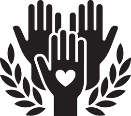 Obraz premium Concept of Charitable Giving with Hands Heart Icon Symbol Philanthropy Volunteers