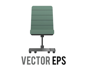 Modern green office chair with a sleek, ergonomic design and rolling casters