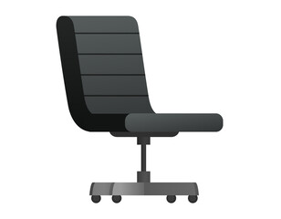Modern black office chair with a sleek, minimalist design and comfortable seating