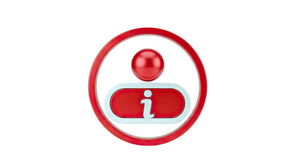 3D Information icon on transparent background