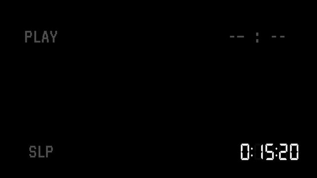 Screen capture from a vhs tape recording session, ideal for nostalgic or retro digital design projects or vintage video concepts.