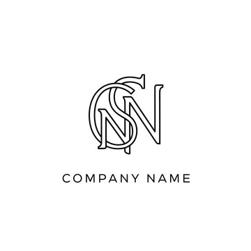Elegant CSN letter logo design for company branding identity.