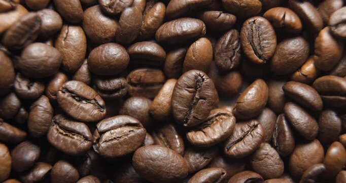 Coffee close up studio shot over rotating