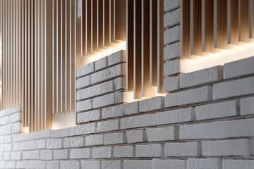 Modern Interior Wall Design with Brick and Wood Panels