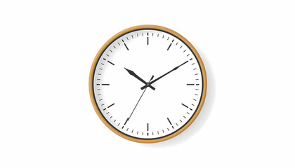 Modern wooden wall clock on white background