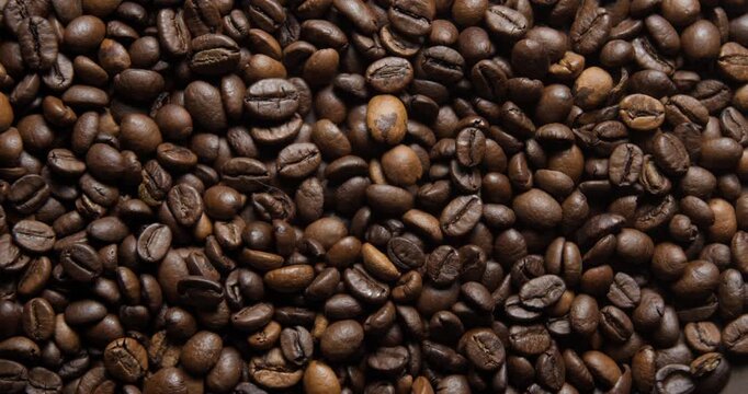 Coffee close up studio shot over rotating