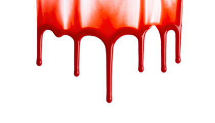 Realistic close-up of blood dripping against a black background