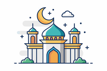 eid mosque crescent moon icon