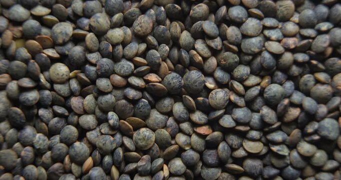 Lentils close up studio shot over rotating