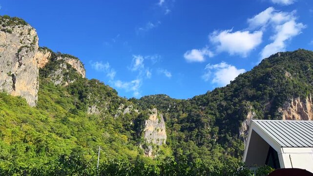 cloud timelapse over mountain nature background