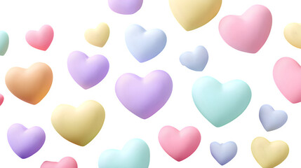 Pastel Heart Confetti, isolated on transparent background