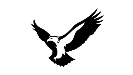 Obraz premium Majestic Eagle in Flight Silhouette.