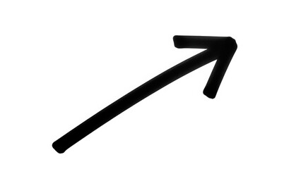 Black arrow pointing up isolated on transparent background
