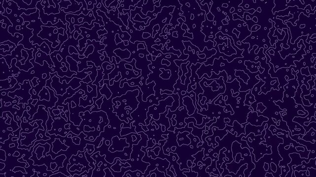 Digital abstract flowing lines animation resembling topographic map or organic cell pattern background
