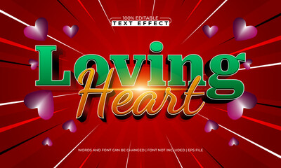 loving heart editable text effect for valentine projects
