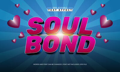 soul bond editable text effect for valentine projects
