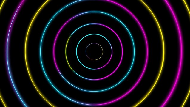 neon colorful circles on black background - Powered by Adobe