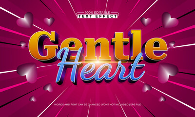 gentle heart editable text effect for valentine projects
