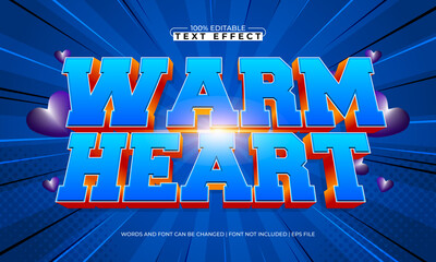 warm heart editable text effect for valentine projects