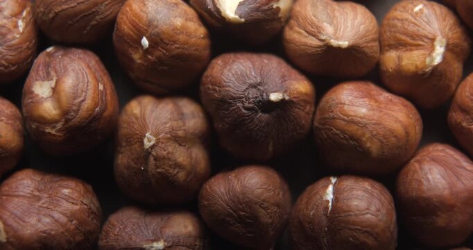 Nuts close up studio shot over rotating
