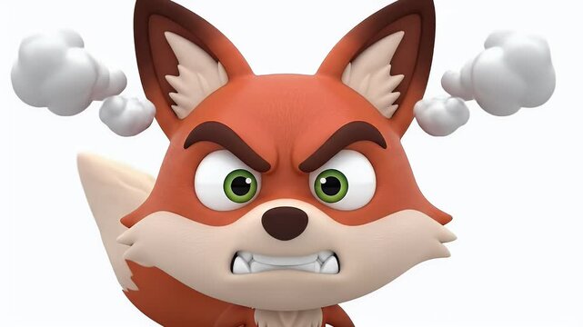 Angry Fox Character Expressing Rage With Steam Coming From Ears