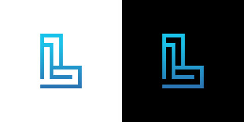 Modern Abstract Letter L Logo with Blue Gradient for Technology and Corporate Brand