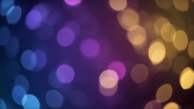 Vertical 4K bokeh light background changing colors (deep blue &rarr; purple &rarr; gold) with soft flicker &mdash; ideal as background for New Year promotions or text overlays