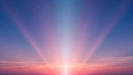 Beautiful morning sunrise over the horizon with sun rays.