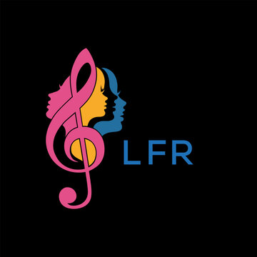 Creative Feminine Music Logo with Treble Clef and Colorful Female Silhouettes &ndash; LFR  Later Logo, Beauty and Art Concept
