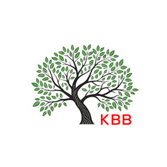Obraz premium Green Tree of Life Logo Design KBB Later Logo , Natural Environment Tree Branding, Sustainable Tree Logo 