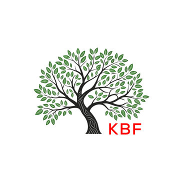 Green Tree of Life Logo Design KBF Later Logo , Natural Environment Tree Branding, Sustainable  Tree Logo
