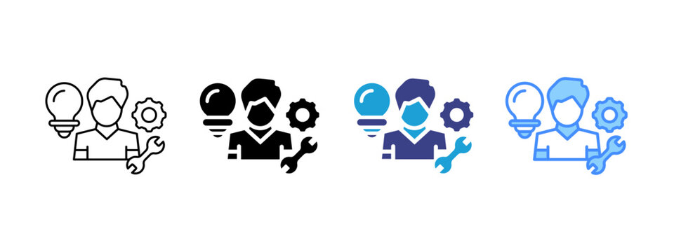 Skills icon set multiple style collection
