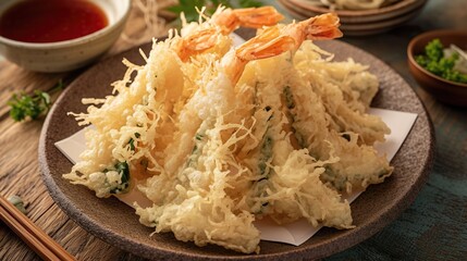 Crispy golden Japanese tempura