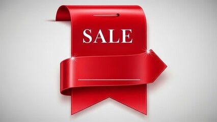 3d render of a red ribbon symbol on a white background as a business concept illustration for web technology and digital information design