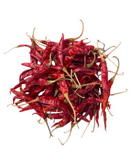 Obraz premium Dried Red Chilli Peppers PNG - Isolated Spicy Whole Chillies on Transparent Background A high-resolution PNG graphic of a pile of dried red chillies, commonly used as a hot spice in global cuisines.