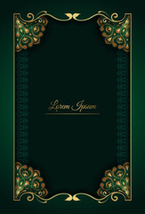 luxury green background with mandala ornament