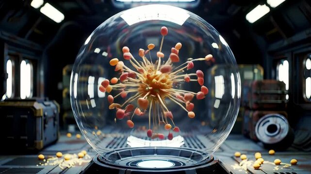 Futuristic Microscopic Universe: A Glimpse into the Intriguing World of Viral Particles