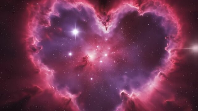 Cosmic Heart Nebulae: A Journey Through Love and Stellar Beauty in the Vast Universe