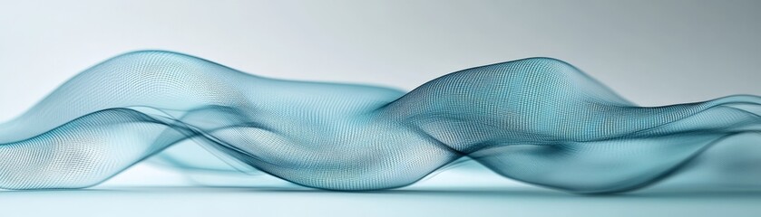 Dynamic blue light wave on pristine white background abstract flowing energy design.