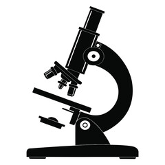 Black and white 2d vector illustration of two microscopes