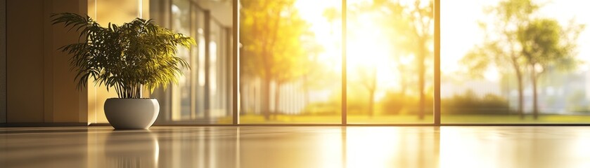 Lush green houseplant in elegant ceramic pot on polished hardwood floor indoors vibrant home decor greenery.