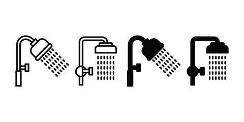 Shower icon set simple