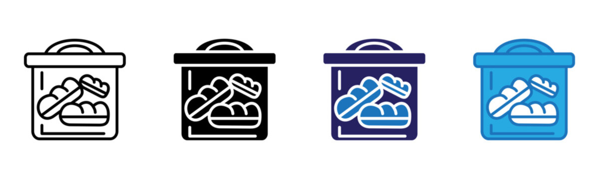 Breadbox Icon Multi Style Vector Illustration