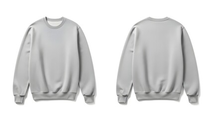Light Gray Crewneck Sweatshirt Mockup - Front and Back View